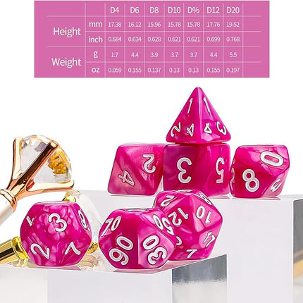 CiaraQ Polyhedral Dice Set - DND Role Playing Dice for Dungeons and Dragons RPG Table Games, Multi-Color, 70pcs