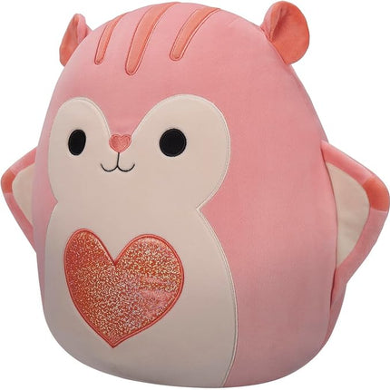 Squishmallows Original 14-Inch Gabourey Peach Flying Squirrel with Sequin Heart - Official Jazwares Large Plush