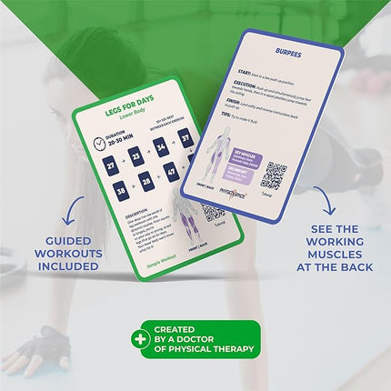 100+ Bodyweight Exercise Flashcards for Home Workout – PhysioSpace’s All in One Exercise Cards & Game Deck for Every Fitness Level with Video Tutorials (No Equipment Needed)