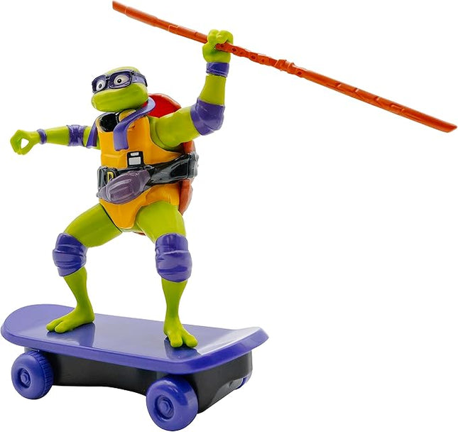 Teenage Mutant Ninja Turtles Toy, Donatello Sewer Shredder Pullback Skateboard, Mutant Mayhem TMNT Collectible Ninja Turtle, Ages 3+