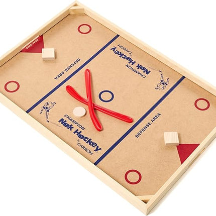 Carrom Champion Nok Hockey Game (Standard Size) — Wooden Board Games for Adults & Children — Indoor and Outdoor Games for Family — Sports Board Games