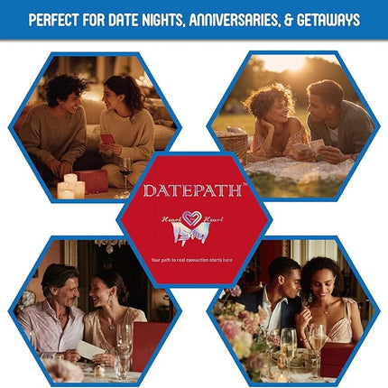 DATEPATH Deep Conversation Cards for Couples - 110 Question Game for 2-4 Players to Build Intimacy, Fun Dating Game for New or Established Couples, Relationship Card Game for Adults Date Night