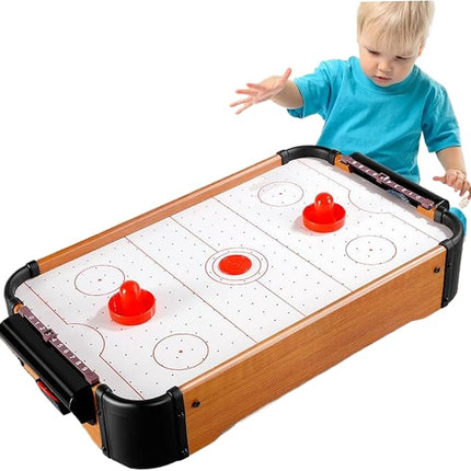 Air Hockey Table for Kids, 20 x 12 x 4 Portable Small Air Hockey Table, Floating Table Games with Electric Fan, Puzzle Tabletop Hockey Games Gifts for Kids Boy Girl, No Battery,Table Games
