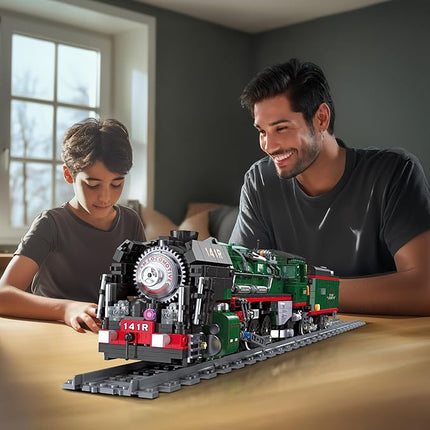 NUTCRACKER 141R Vintage Steam Train Building Blocks Set, Classic Train Model Building Kit, Construction Brick Education Learning Toys Birthday Gift for Adult Boys Teenagers 14+ (1782 Pieces)
