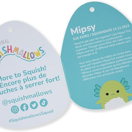 Squishmallows Original 16-Inch Mipsy Green Axolotl with Fuzzy White Belly - Large Ultrasoft Official Jazwares Plush