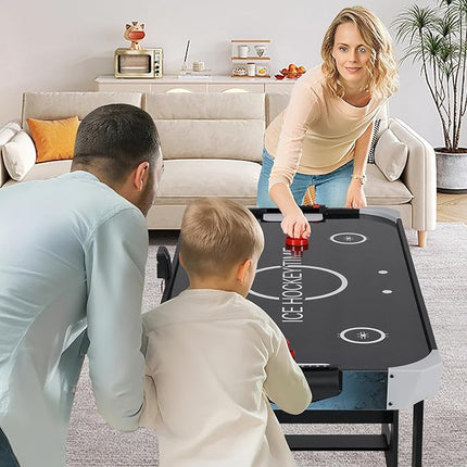 Goplus Foldable Air Hockey Table for Kids & Adults, 56 Inch Air Hockey Arcade Game Table with Digital LED Scoreboard, Powerful 12V Motor, 2 Pucks & 2 Pushers for Home, Office, Game Room
