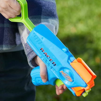 NERF Elite Junior Racer Easy Play Dart Blaster, 4 Nerf Elite Darts, Nerf Blaster Outdoor Toys, for Kids, Ages 6+