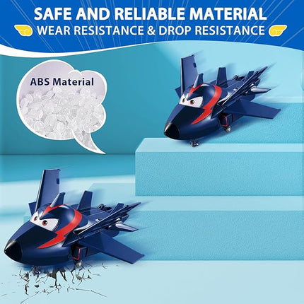 Super Wings Transformable Toys, 5 in Agent Chase Airplane Transforming Figures Toys, 2 in 1 Mode Rescue Bots Action Figure Toys for 3-5 Year Old Boys Girls, Plane Toys for Toddlers Kids Age 3 4 5 6 7