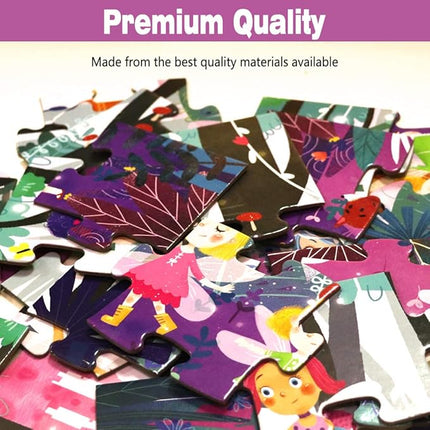 Puzzles for Kids Ages 3-5 Premium 24 Piece Fairy Forest Floor Puzzles for Kids Ages 3-8, Preschool Jigsaw Puzzles Educational Toys for Boys & Girls 3 4 5 6 7 8 Years Old