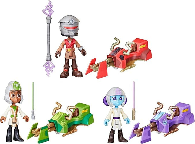 Star Wars: Young Jedi Adventures Speeder Adventure Pack, 3-Pack Action Figures & Vehicles, 4-Inch Scale Preschool Toys for 3 Year Old Boys & Girls (Amazon Exclusive)