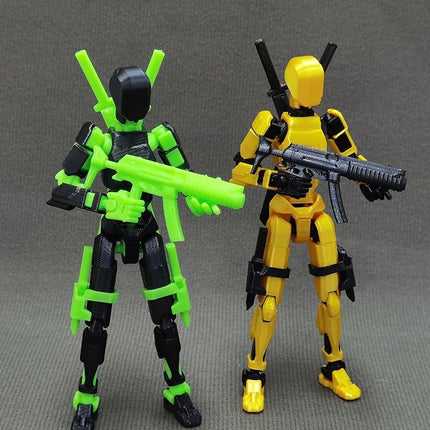 T13 Action Figure with Lots of Accessories,3D Printed Multi-Jointed Titan13 Figure,Black Dummy 13 Desktop Decorative Toy