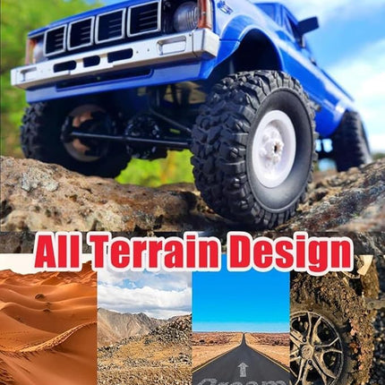 RC Crawler WPL C24 RC Rock Crawler RC Truck 4x4 Off Road RTR, 1/16 Scale Remote Control Truck All Terrain 2.4 Ghz with Proportional Steering LED Lights Hobby Toys Adult