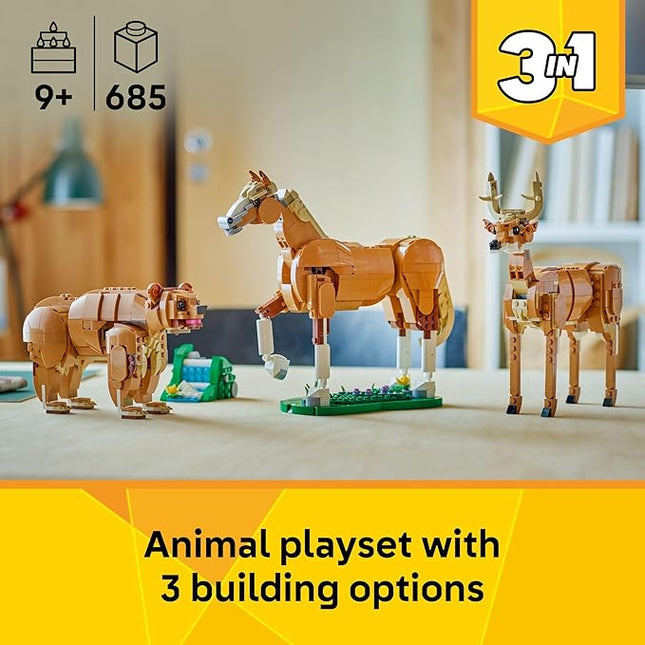 LEGO Creator 3 in 1 Beautiful Horse Building Toy for Kids - Learning Toy for Girls & Boys, Ages 9+ - Build a Horse, Bear, or Deer - Gift for Christmas - 31166
