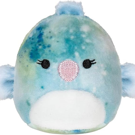 Squishville by Original Squishmallows Play and Display Storage - Four 2-Inch Plush Included - Big Foot, Axolotl, Parrot, Chameleon - Hang or Stand Display Case - Amazon Exclusive