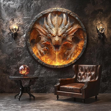 Bgraamiens 1000 Piece Jigsaw Puzzle - Dracarys Fantasy Dragon Art for Adults - Challenging Fire-Breathing Creature Puzzle for Game Room Wall Decor & Gifts