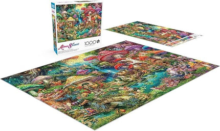 Buffalo Games - Aimee Stewart - Merry Mushroom Village Picnic - 1000 Piece Jigsaw Puzzle for Adults -Challenging Puzzle Perfect for Game Nights - Finished Size is 26.75 x 19.75