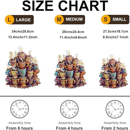 Wooden Puzzles for Adults - Coffee Dream Wood Puzzles Adult - Unique Animal Shape Wooden Jigsaw Puzzles for Adults - Birthday Gifts for Puzzle Lovers, Family (8.5 * 7.1in)