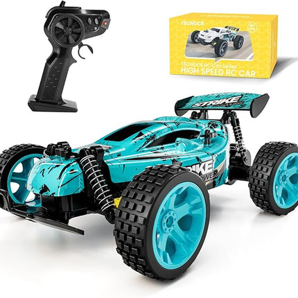 Tecnock RC Cars Remote Control Car for Kids, 1:18 Scale 20 KM/H 2WD Offroad Buggy, 2.4GHz RC Racing Car with USB-C Easy Charging & 50 Mins Playtime, Toys Gifts for Boys & Girls