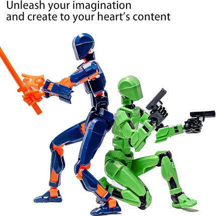 Titan 13 Action Figure, Action Figures, Titan 13 Action Figure 3D Printed Robot Multi-Jointed Movable, Desktop Decorations for Game Lovers（Golden）