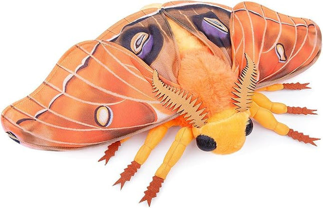 Hawkmoth Plush, Simulation Hawkmoth Stuffed Animals -10 inches, Moth Plushie Model Collction, for Moth Lovers, Kids,Orange，S