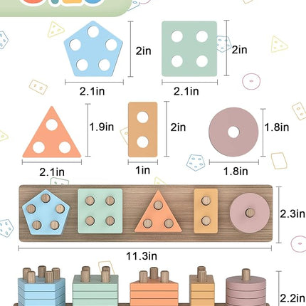 Yetonamr Montessori Toys for 1 2 3 Years Old Boys Girls Birthday Gifts, Wooden Sensory Toys for Ages 2-4 Toddlers Kids Baby, Toddler Learning Toy Activities Puzzles Ages 1-3