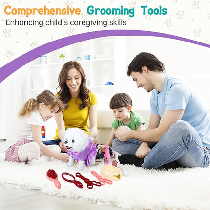 Walking Dog Toy Remote Control, Walking and Barking Robot Dog, Electronic Plush Puppy Toy for Kids Age 3-6, Ideal Gift for Girls(Great Pyrenees)