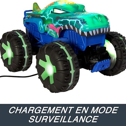 Hot Wheels Monster Trucks 1:15 Scale Mega-Wrex Alive Battery-Powered RC Vehicle with Lights & Sounds