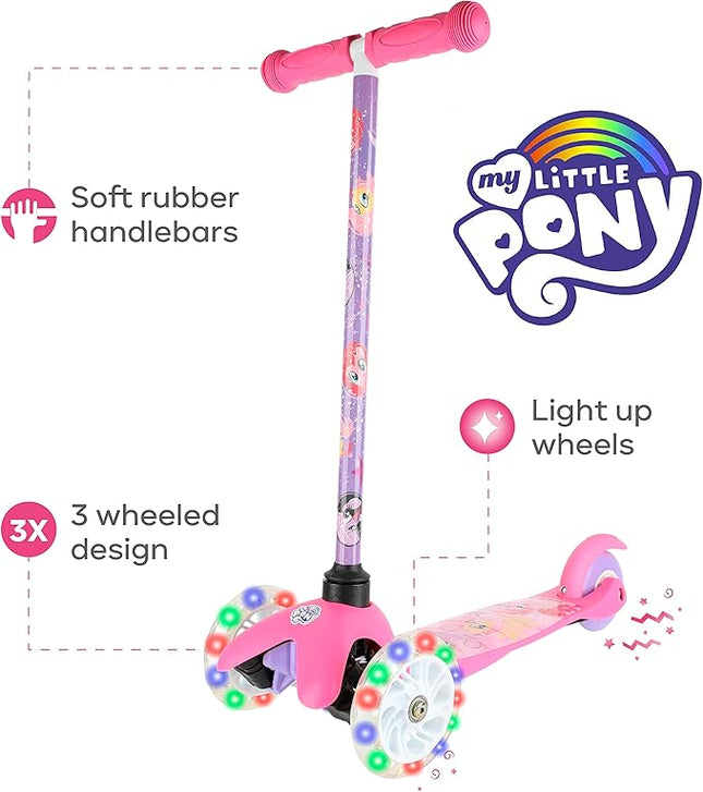 Voyager - Self Balancing Kick Scooter with Light Up Wheels, Extra Wide Deck, 3 Wheel Platform, Foot Activated Brake, 75 lbs Limit, Kids & Toddlers Girls or Boys, for Ages 3 and Up