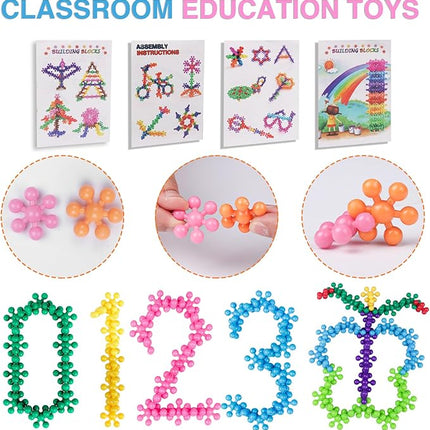 NEOACT 200PCS Building Blocks Kids Educational Building Toys Interlocking Plastic Connect Block Manipulatives for Preschool Kids Aged 3+, Creativity Kid Toy Classroom Kindergarten Toys