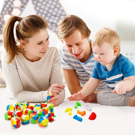 Bbiamsleep 20 Pcs Brain Teasers Puzzle Game Plastic Original 3D Sphere Puzzle Magic Ball Brain Teaser Puzzles Chain and sturdy Intelligence Game Puzzles for Boys and Girls Educational
