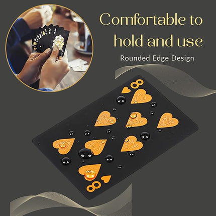 Magic Kiss Waterproof Gold and Silver Foil Poker Playing Cards, Deck of Plastic Playing Cards Gift (Black B 1 Deck)