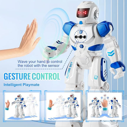 VEVOR RC Robot Toys for Kids, Gesture Sensing Programmable Remote Control Smart Robot, Interactive Walking Singing Dancing Robot for Age 3+ Year Old Boys Girls Birthday Gift Present