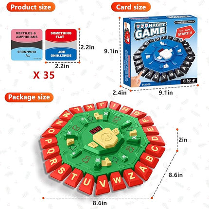 Word Game Family Board Game with Digital Display Timer, 2 Modes, 35 Cards, Fun Fast-Paced 24-Letter Game for Kids & Adults, 2+ Players, Ages 3 & Up