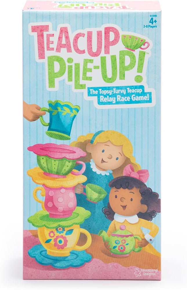 Educational Insights Teacup Pile-Up! Relay Game, Preschool Board Game, Easter Basket Stuffers for Kids, Gift for Kids Ages 4+