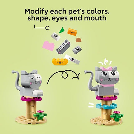 LEGO Classic Creative Pets, Building Brick Animals Toy, Kids Build a Dog, Cat, Rabbit, Hamster and Bird, Gift for Animal-Loving Boys and Girls Aged 5 and Up, Great Build Together Toy, 11034