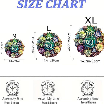 Wooden Puzzles, 151 Pieces Succulent Plants Jigsaw Puzzles, Unique Shaped Wooden Puzzle for Adults and Kids, Family Game(Succulent Plants, Large)