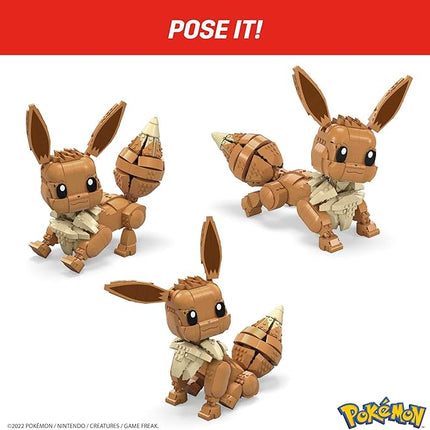 MEGA Pokémon Building Toys Set Jumbo Eevee with 824 Pieces, Articulated and Poseable, 11 Inches Tall, for Kids