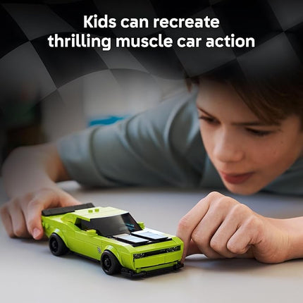 LEGO Speed Champions Dodge Challenger SRT Hellcat Sports Car Toy - Building Set for Learning, Play and Display - Kids Toy for Boys and Girls, Ages 9+ - Birthday Gift Idea for Race Car Fans - 77237