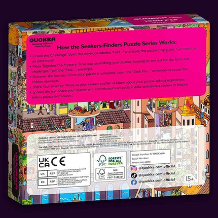 QUOKKA 1000 Piece Jigsaw Puzzle for Adults Knightly Cats – Premium Box Packaging with Extra Fun Challenges - Whimsical Cat Puzzle - Perfect for Relaxation & Creativity & Gift Giving