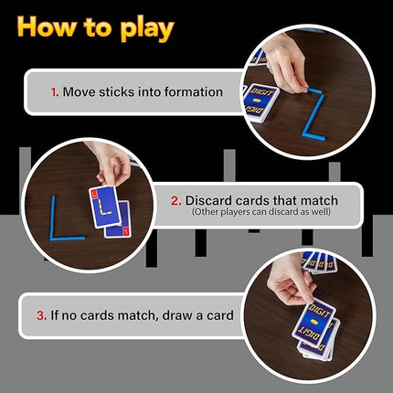 Matchstix – Strategic Pattern-Matching Card Game for 2-4 Players – Move a Stick, Match a Card & Win – Fun Family Game for Kids and Adults Ages 8+