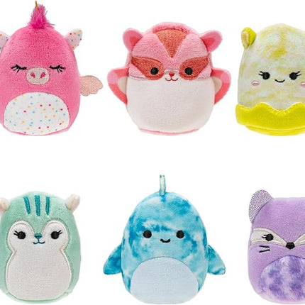 Squishville by Original Squishmallows Cute & Colorful Squad Plush - Six 2-Inch Squishmallows Plush Including Annalise, Duna, Fuyuki, Danika, Lemora, and Rayn - Toys for Kids