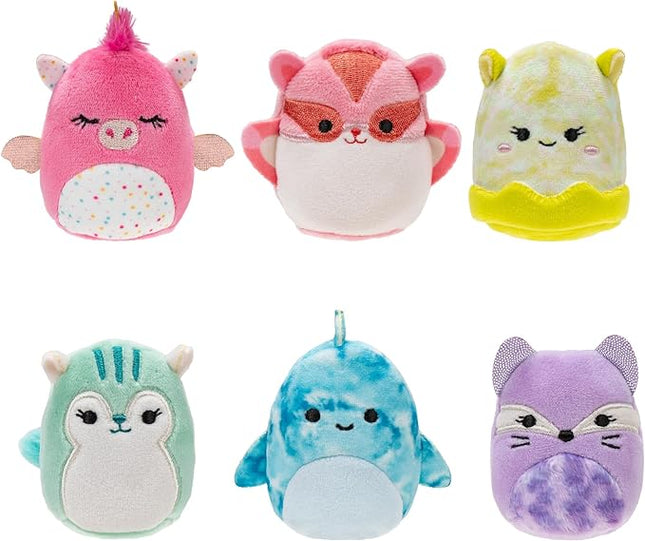 Squishville by Original Squishmallows Cute & Colorful Squad Plush - Six 2-Inch Squishmallows Plush Including Annalise, Duna, Fuyuki, Danika, Lemora, and Rayn - Toys for Kids