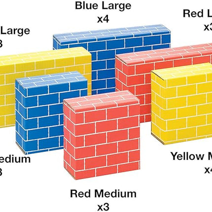 Bankers Box at Play Cardboard Building Blocks, 20 Pack, Large and Medium Montessori Toy Blocks for Kids and Families