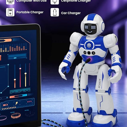 Robot Toys for Kids,Programmable Remote Control Smart Walking Dancing Robot Toy with Gesture & Sensing for Age 4 5 6 7 8 9 10 Year Old Boys for Birthday Present