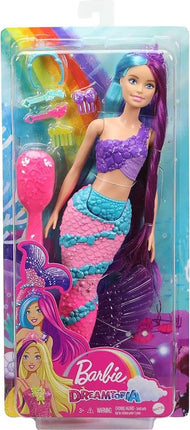 Barbie Dreamtopia Doll, Mermaid Toys, Pink Ombre Tail & Extra-Long Fantasy Hair with Brush, Tiaras & Styling Accessories