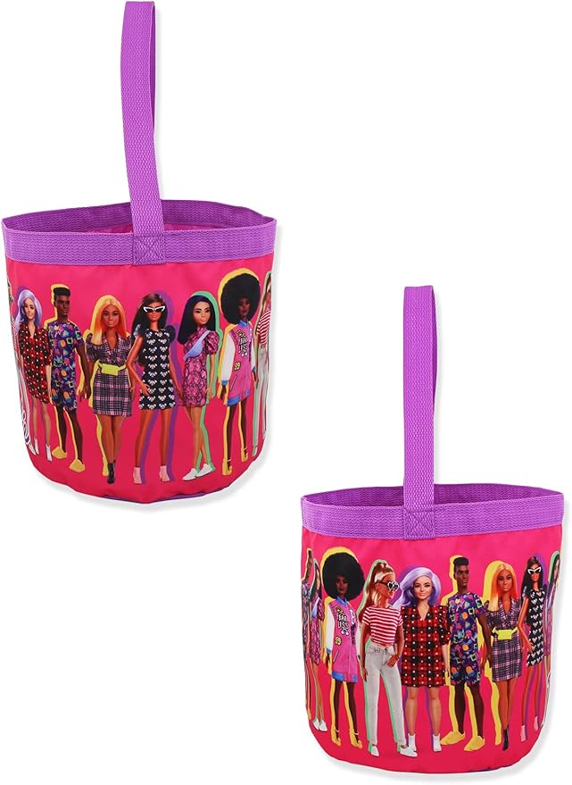 Barbie Collapsible Nylon Basket Bucket Tote Bag