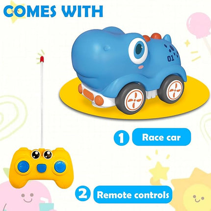 Remote Control Car for Toddlers 1-3,Safe & Durable Cartoon Silicone Crash-Resistant RC Car, Whale Toys for 2-6 Old Boys & Girls,Christmas Birthday Gift Ideas for Kid Girls & Boys