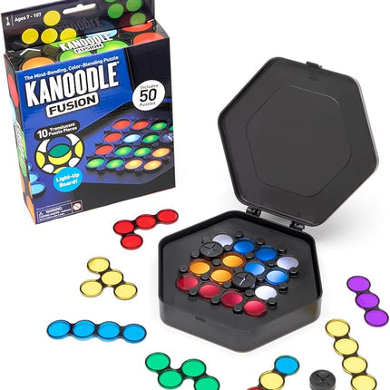 Educational Insights Kanoodle Fusion Light-Up Puzzle Game for Kids, Teens, & Adults, Brain Teaser Puzzle Game Featuring 50 Challenges, Ages 7+