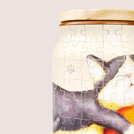 Pintoo 3D Puzzle Jar 128 Plastic Pieces for Adults - Take a Nap - Airtight Lid Container and Inner Glass Jar for Kitchen Dining Study Living Room No Glue Requied Large [BA1002]