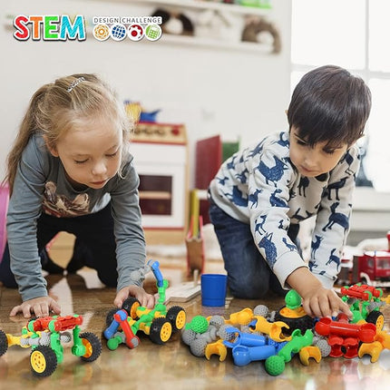 ZOZOPLAY 160 Pcs Connector Blocks Set, STEM Plastic Connector Toys for Kids 3+, Educational Colorful Building Blocks, Engineering Creative Game, Best Preschool Learning Gift for Boys & Girls